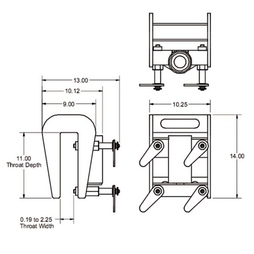 Fixed Davit Barrel Mount (50.8mm) | 30036 carousel image