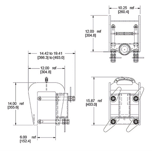 Fixed Davit Barrel Mount (127mm) | 30161 carousel image