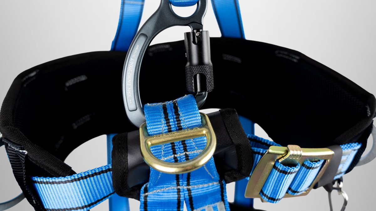 Harness hardware and buckles showing high-wear areas
