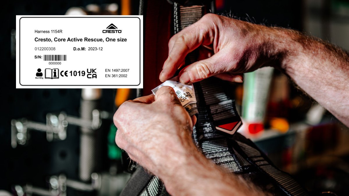 Harness identification and inspection label